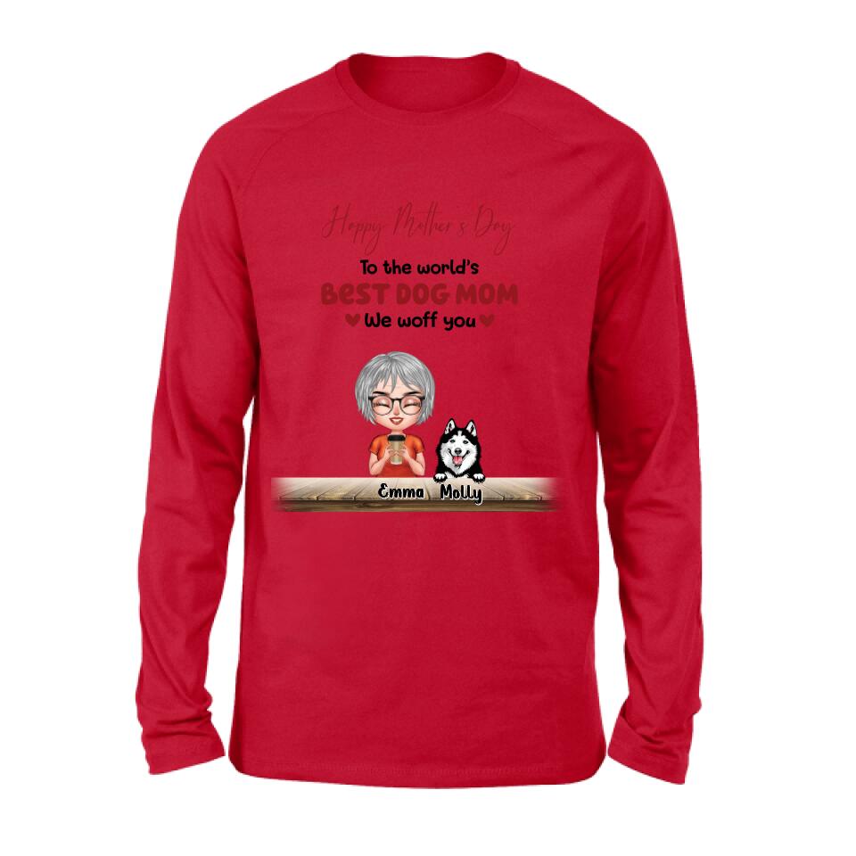 Personalized Dog Mom/Dog Dad Shirt/Pullover Hoodie - Man/Woman With Up to 6 Dogs - Mother's Day/ Father's Day Gift Idea For Dog Lover