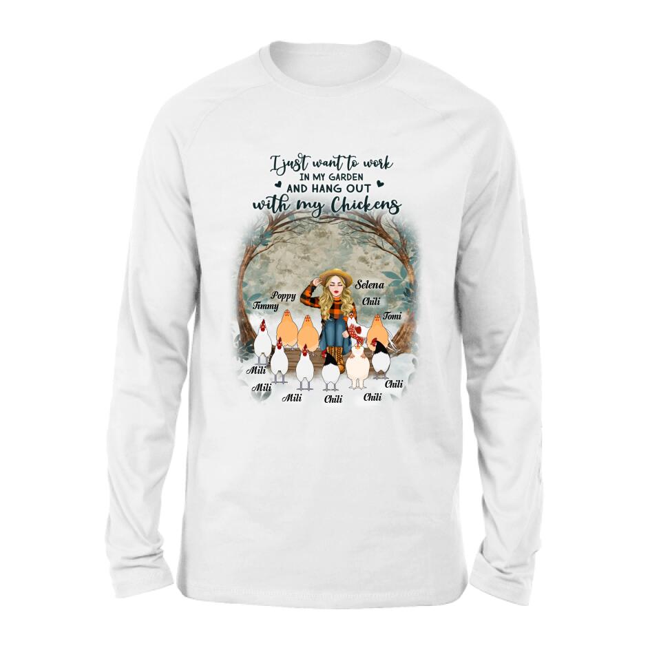 Personalized Just A Girl Who Loves Chickens Shirt - Girl With Up to 10 Chickens