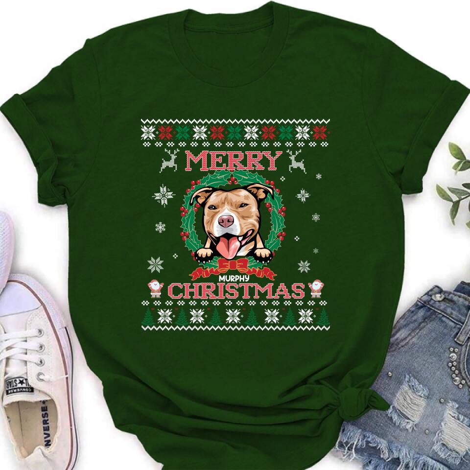 Personalized Dog Sweatshirt - Up to 5 Dogs - Best Gift For Dog Lover - Merry Christmas