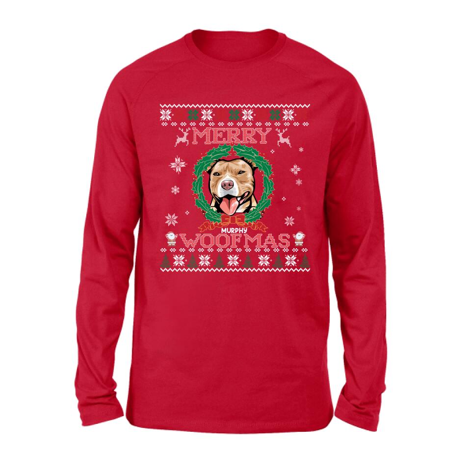 Personalized Dog Sweatshirt - Up to 5 Dogs - Best Gift For Dog Lover - Merry Woofmas