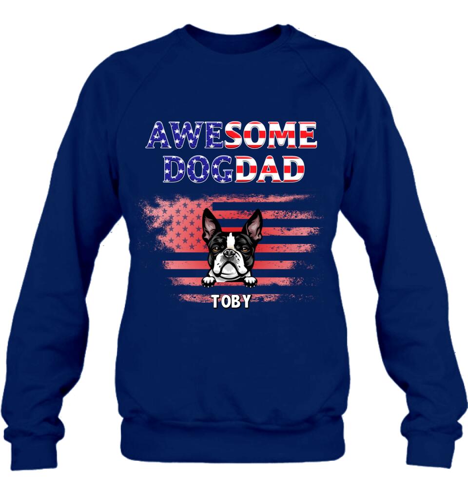 Personalized Dog Dad Shirt/Hoodie - Gift Idea For Father's Day/Dog Lovers - Up To 6 Dogs - Awesome Dog Dad