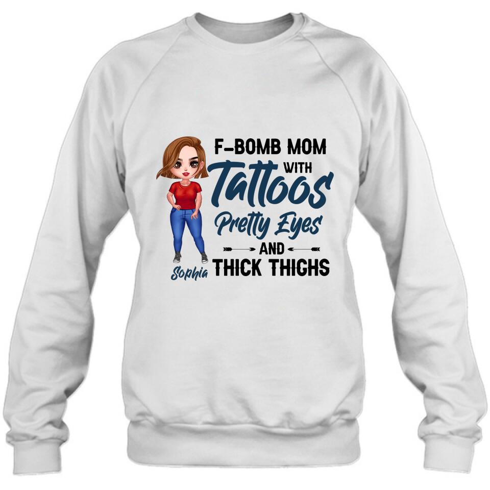 Personalized F-Bomb Mom Unisex T-shirt/Hoodie/Sweatshirt - Gift for Mother's Day - F-Bomb Mom With Tattoos