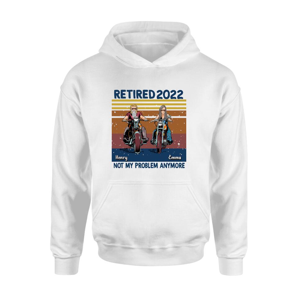 Custom Personalized Motorcycle Retired Shirt - Retired Gift Idea For Biker - Retired Not My Problem Anymore