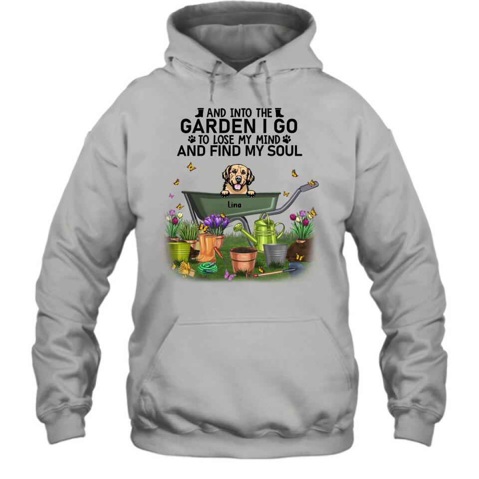 Personalized Pet Shirt/Pullover Hoodie - Up to 6 Pets - Gift Idea For Dog/Cat Lover - I Just Want To Work In My Garden And Hang Out With My Dogs