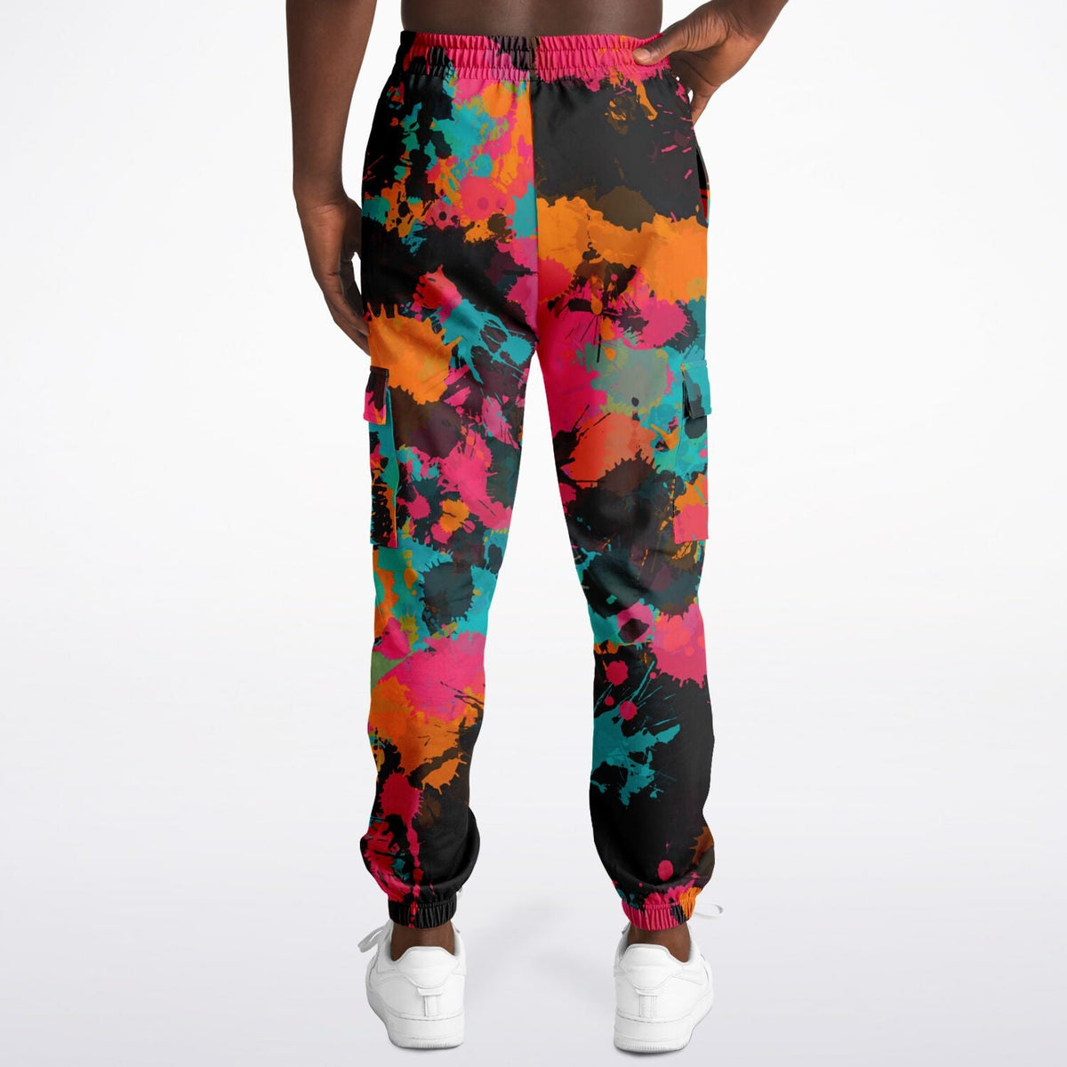 Fiesta Colors Paint Splatter Unisex Cargo Joggers (Fleece Lined)