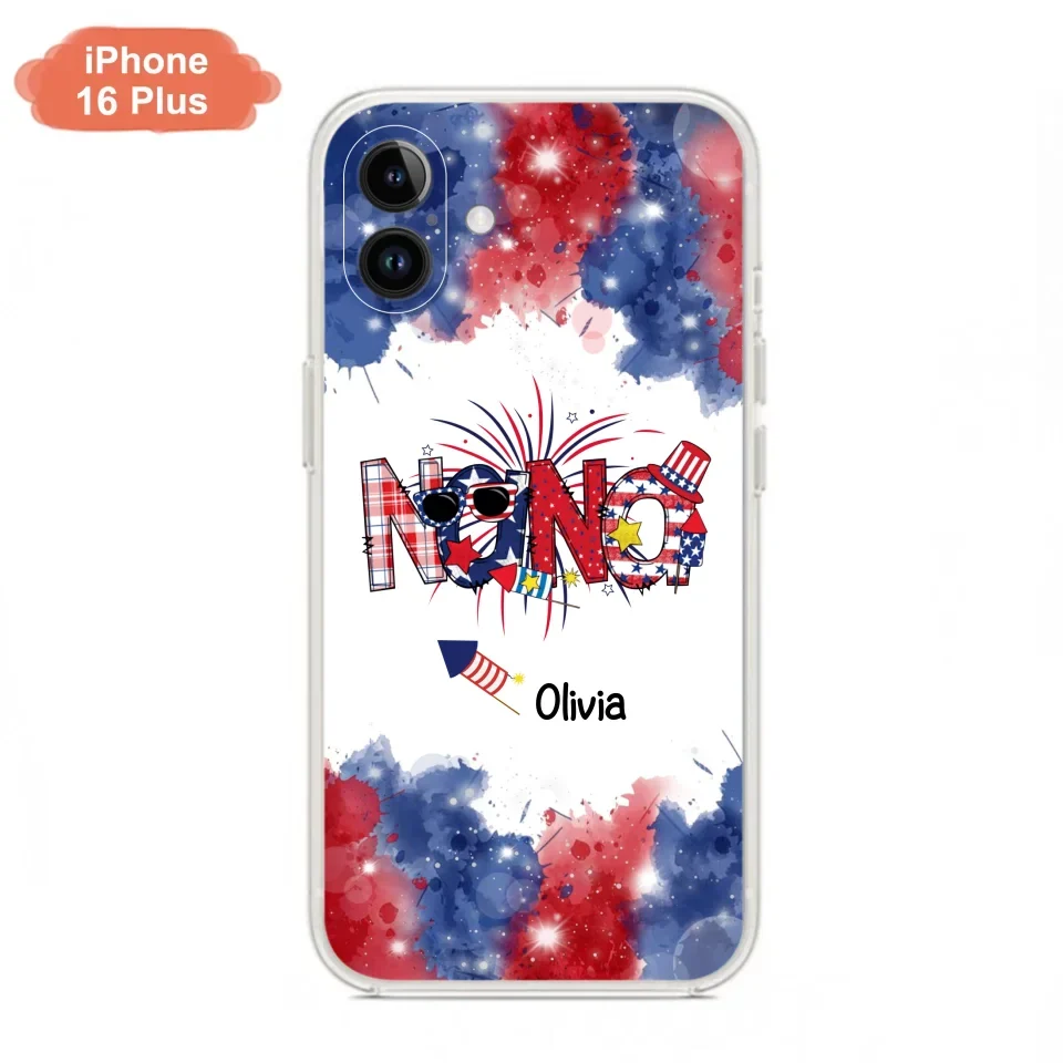 Custom Personalized Grandma Phone Case - 4th of July Mimi Phone Case With Child Names - Up To 10 Children - Gift Idea For Grandma - Cases For Iphone And Samsung
