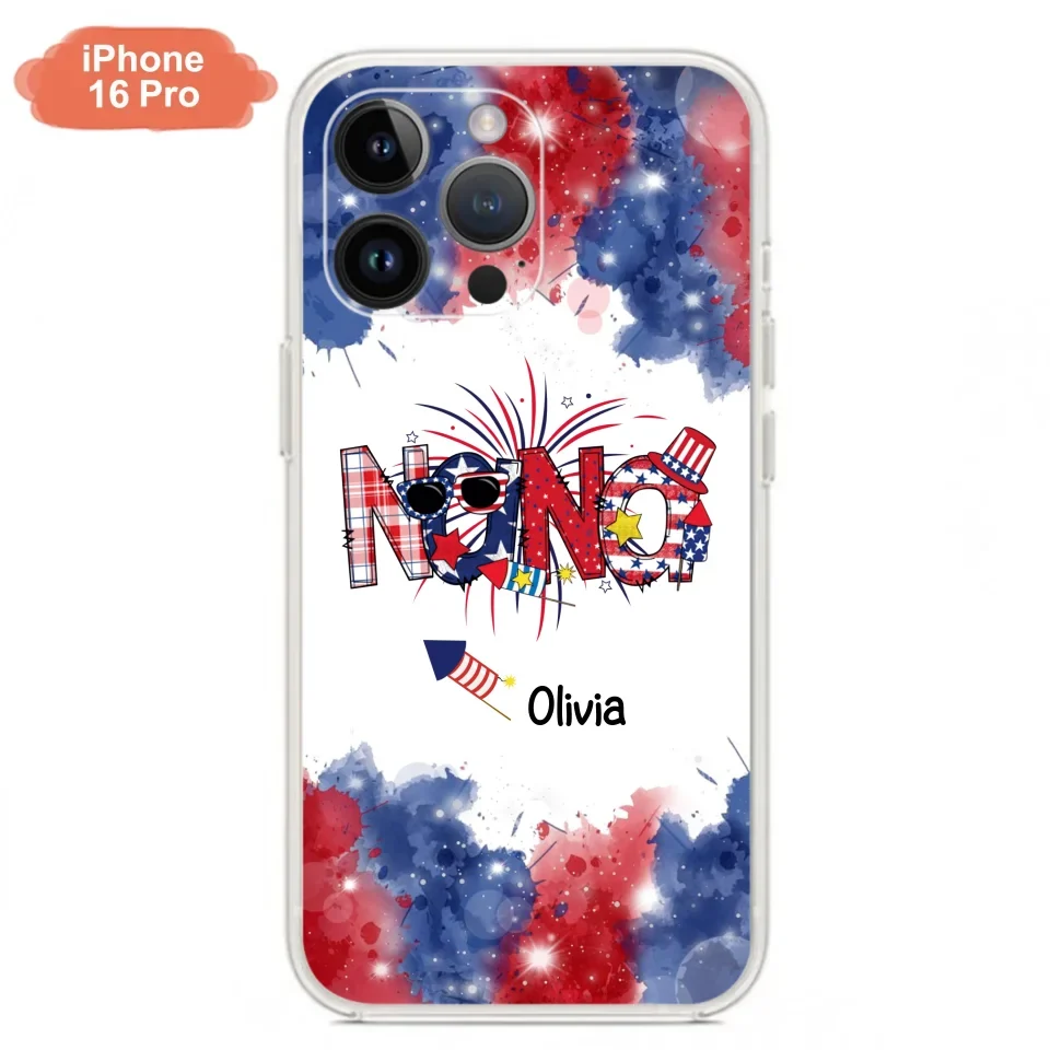 Custom Personalized Grandma Phone Case - 4th of July Mimi Phone Case With Child Names - Up To 10 Children - Gift Idea For Grandma - Cases For Iphone And Samsung