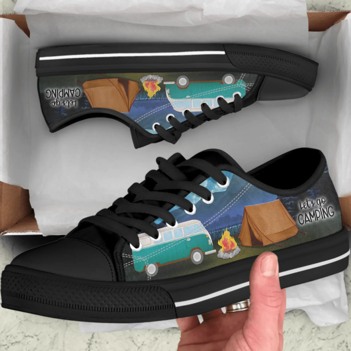 Personalized Camping Sneakers - Best Gift For Camping Lovers - Let's Go Camping - J0HKN6