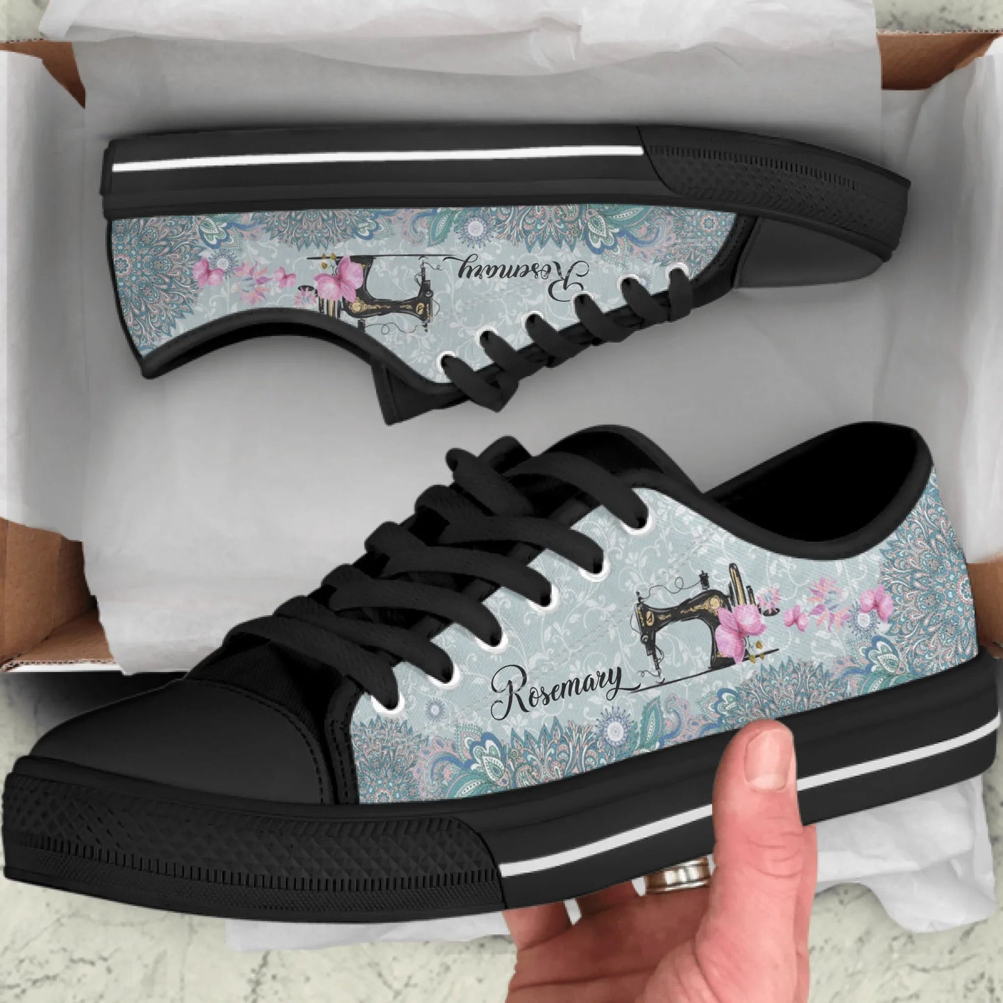 Personalized Sewing Sneakers - Gift Idea For Sewing Lover - DZ0115