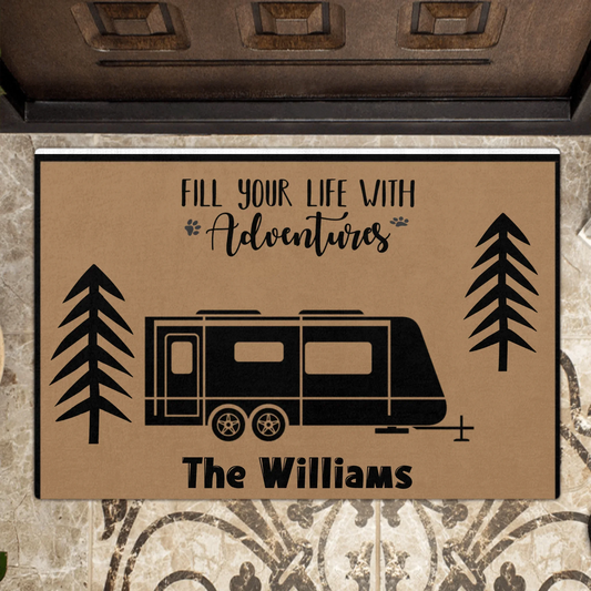Custom Personalized Camping Doormat - Best Gift for Camping Lovers - Welcome to our campsite - OFAWC7