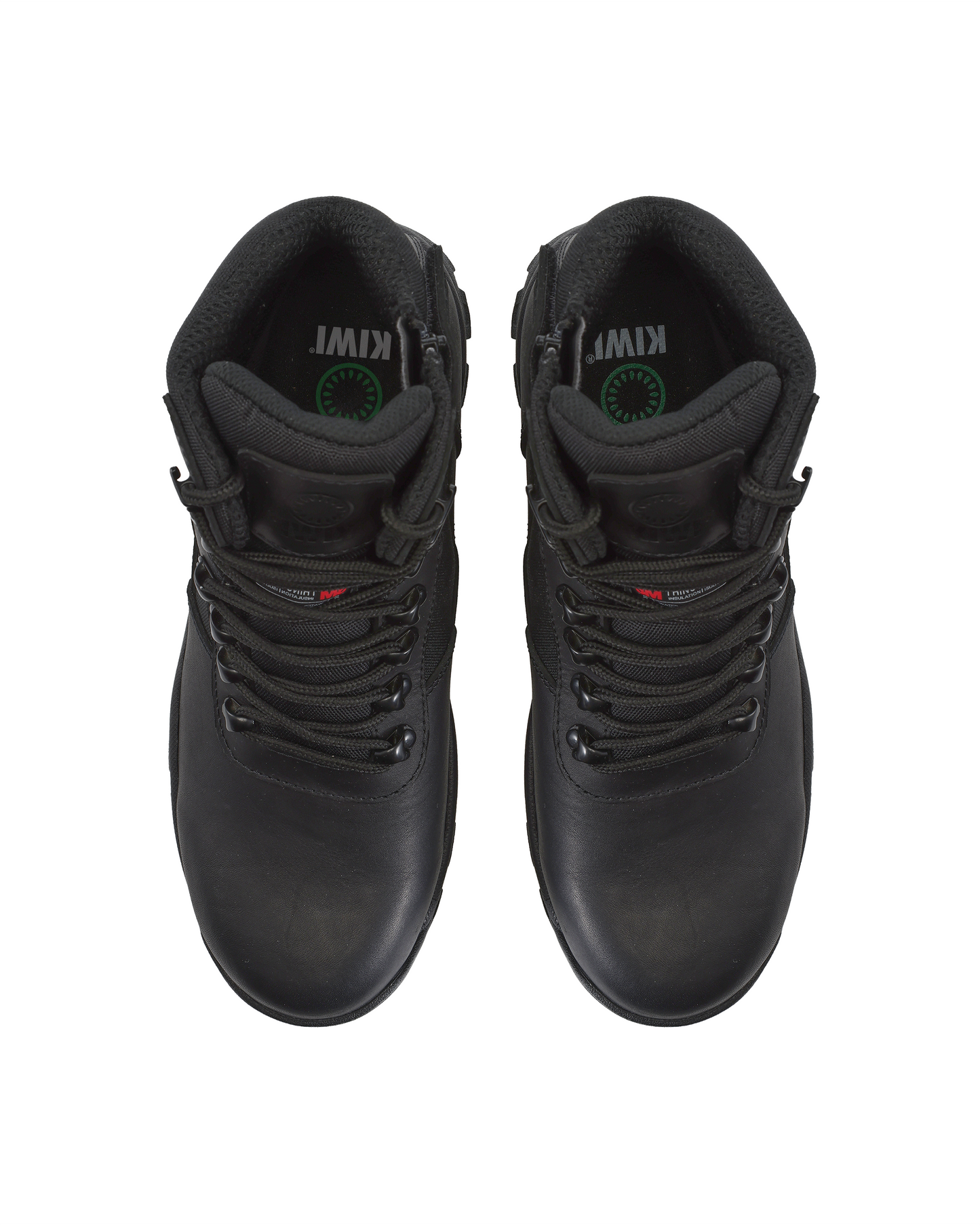 Kiwi Rugged Black Full Grain Leather Mid-Cut 6" Composite Toe Zipped Waterproof Tactical Boots [68100]