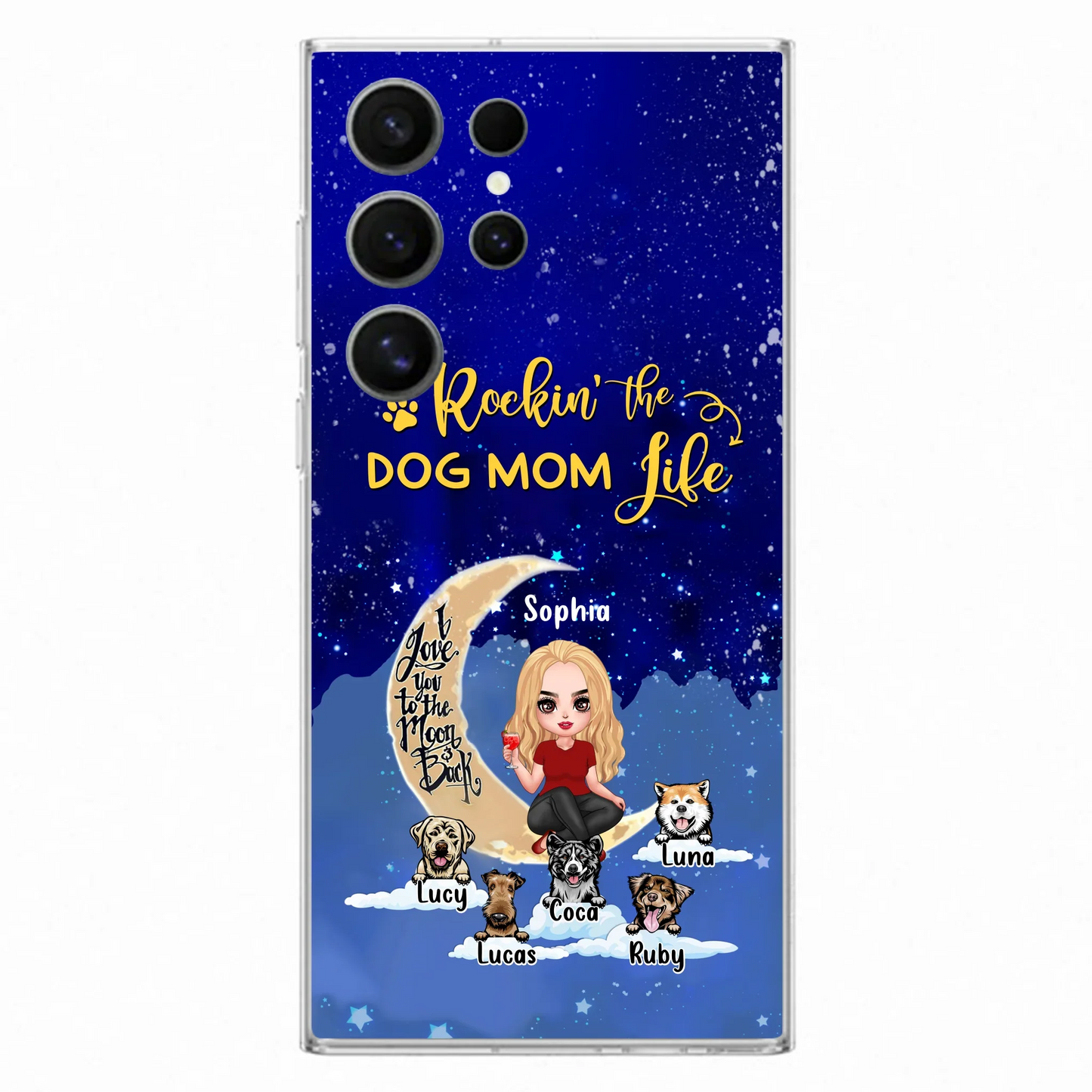 Custom Personalized Dog Mom Phone Case - Best Gift For Dog Lovers - Rockin's The Dog Mom Life