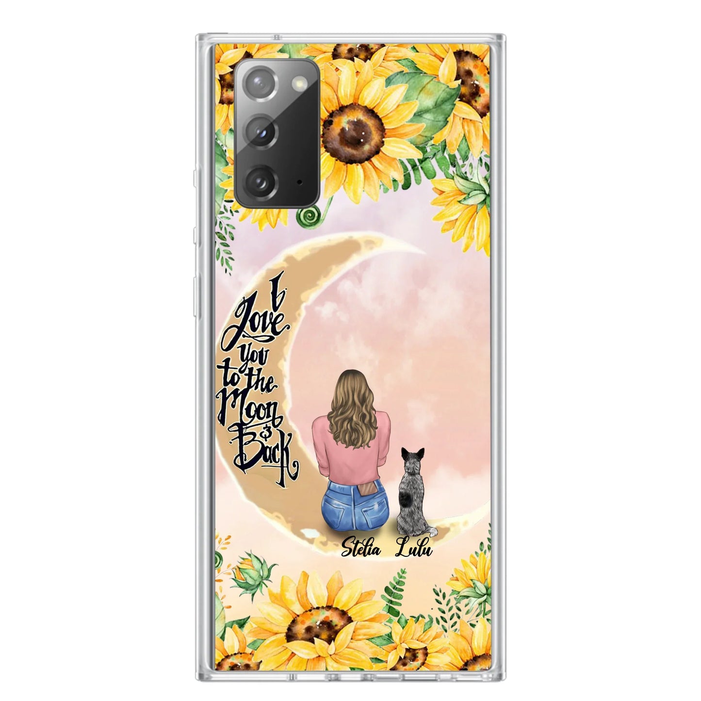 Custom Phone Case For Dog Lovers - Best Gift With Personalized Dogs - I Love You To The Moon and Back
