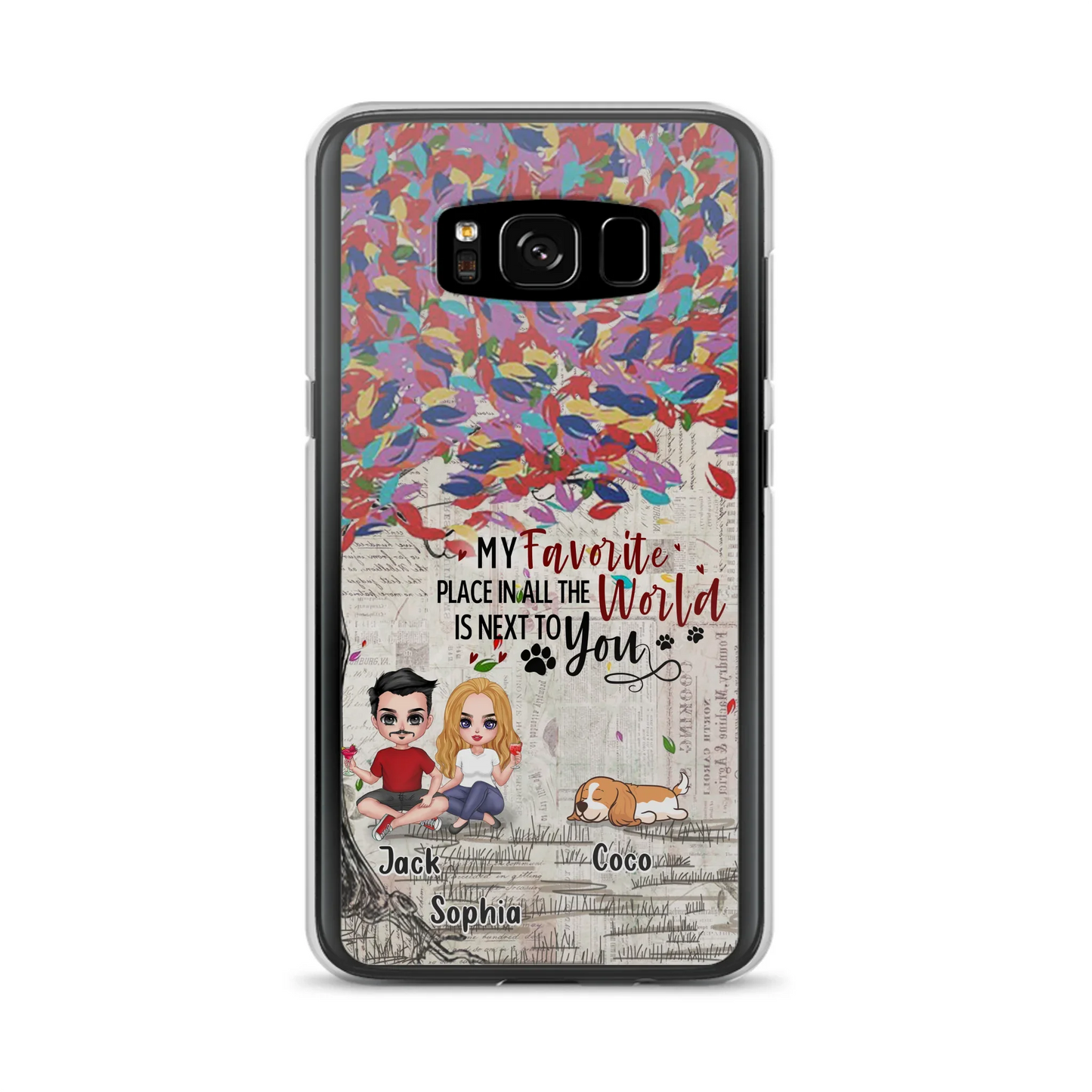 Custom Personalized Couple And Dogs Phone Case - Up to 3 Dogs - Best Gift For Dog Lovers - You And Me & The Dogs - Case For iPhone/Samsung