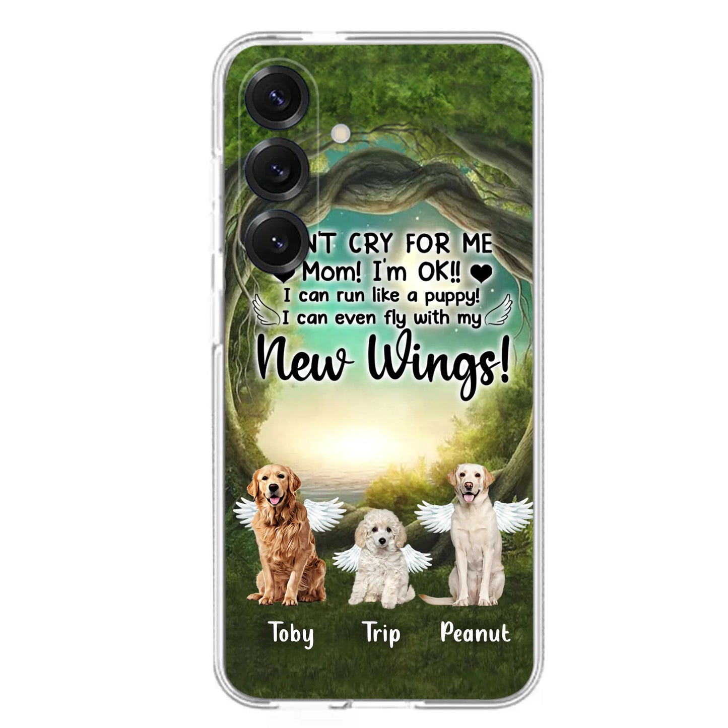 Custom Personalized Dog Phone Case - Best Gift For Dog Lovers - Don'n Cry For Me Mom ! I'm Ok