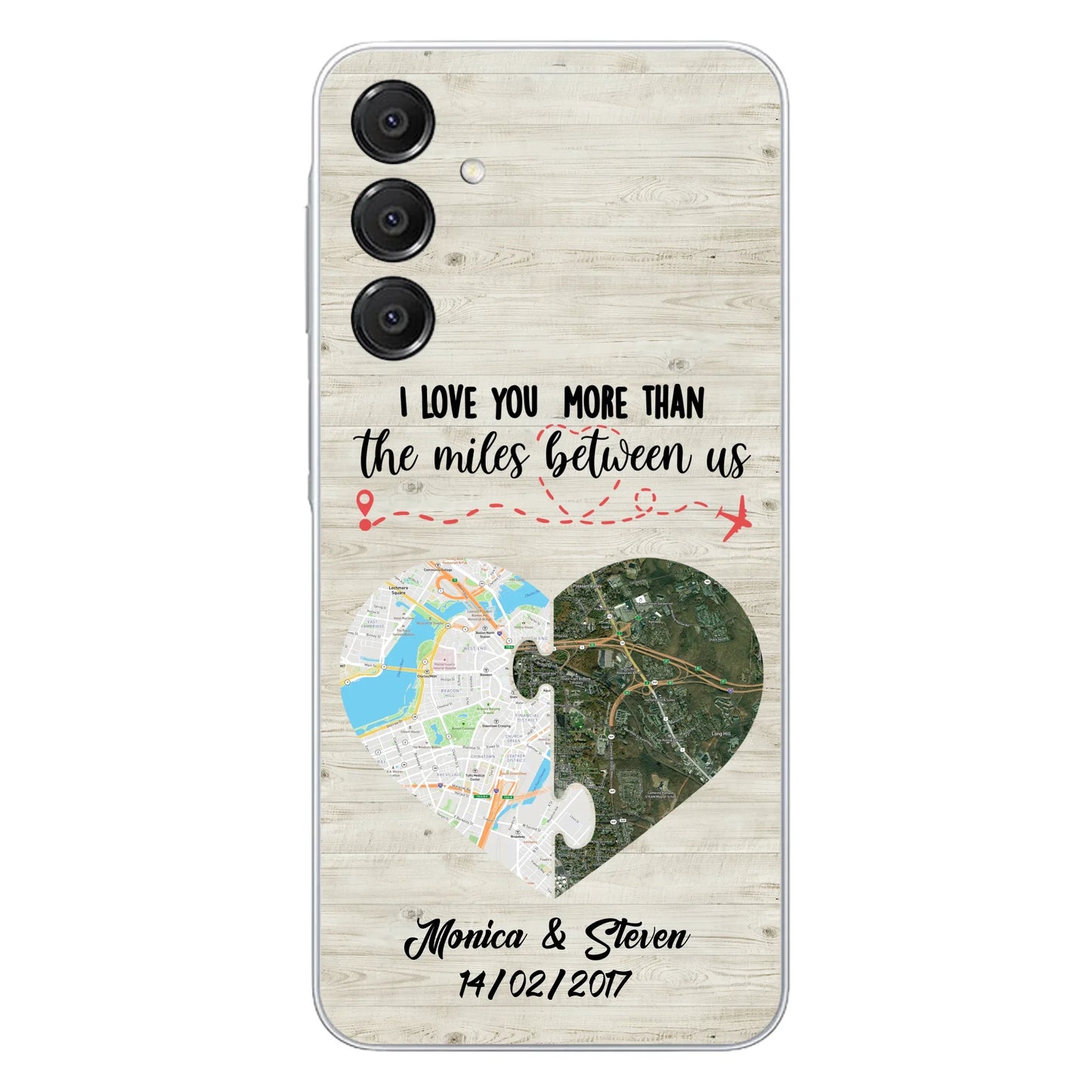 Custom Personalized Long Distance Relationship Phone Case - I Love You More Than The Miles Between Us - Case For iPhone And Samsung
