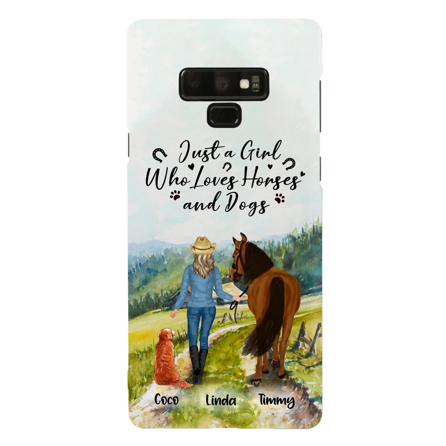 Personalized Horse And Dog Phone Case - Man/Woman/Girl/Boy With Upto 2 Horses And 4 Dogs - Gift For Horse/Dog Lover - Case For iPhone And Samsung