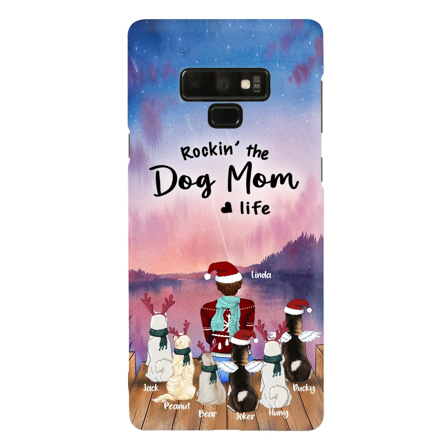 Personalized Christmas Pet Mom/Dad Phone Case - Up to 6 Pets - Rock'in The Dog Mom Life