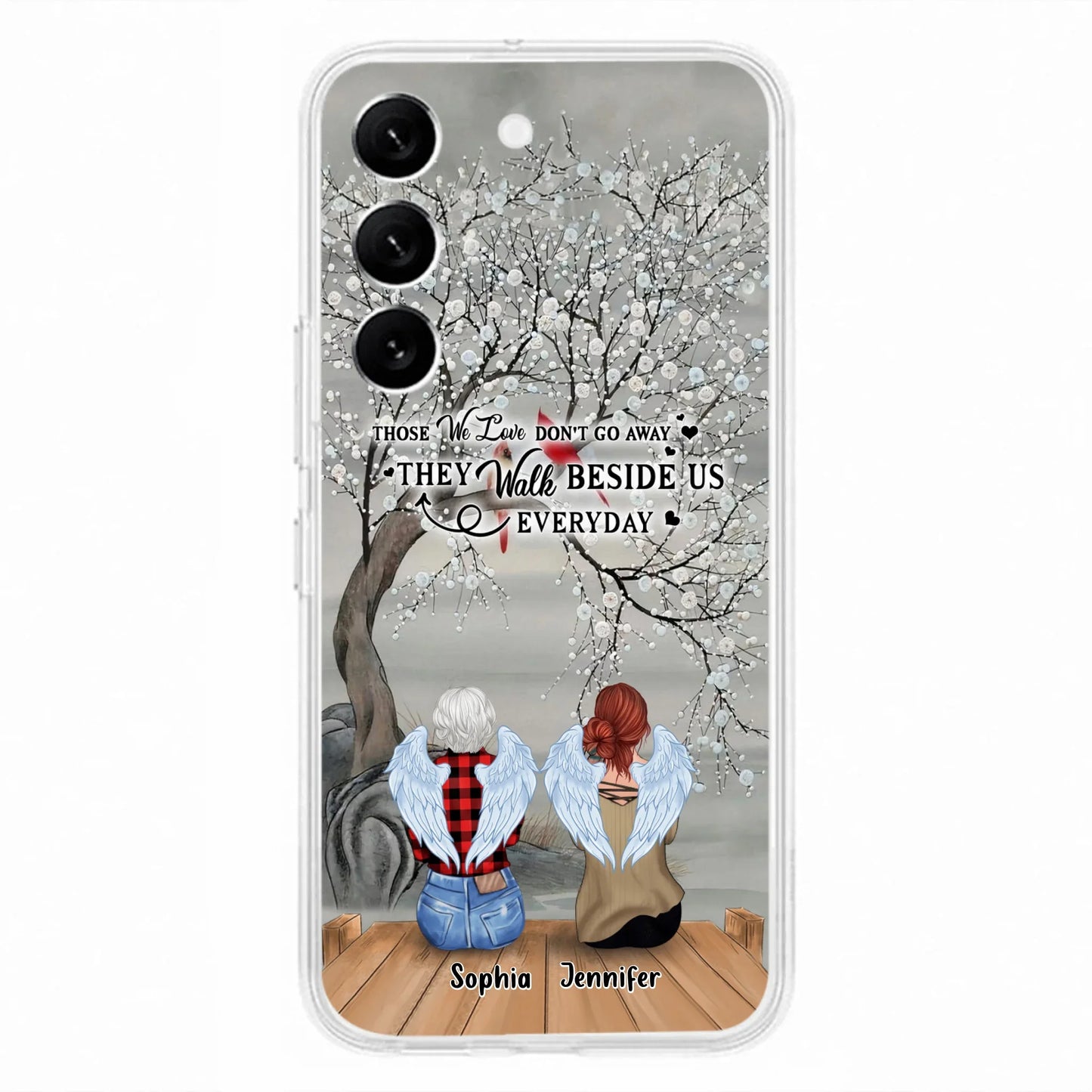 Custom Personalized Memorial Family Member Loss Phone Case - Up to 5 People - Memorial Gift Idea - Those We Love Don't Go Away - Case For iPhone And Samsung