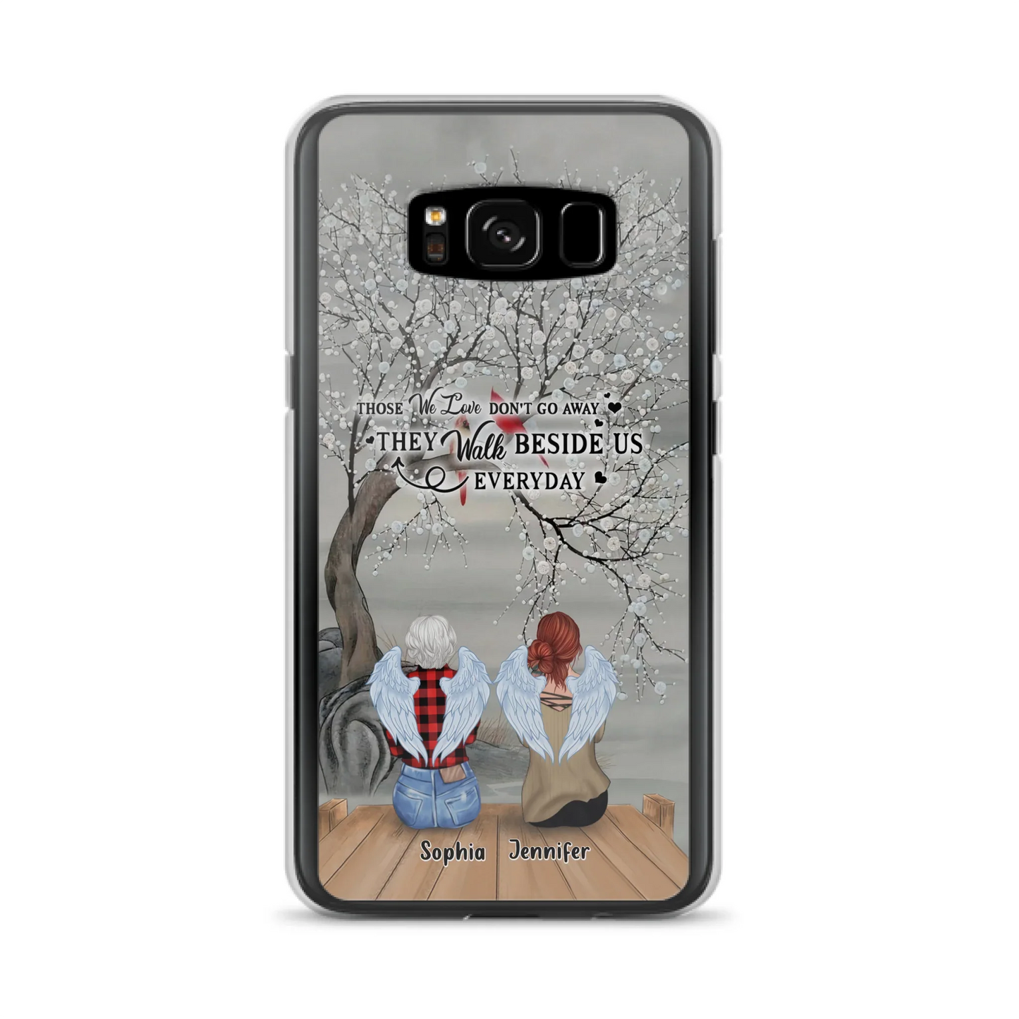 Custom Personalized Memorial Family Member Loss Phone Case - Up to 5 People - Memorial Gift Idea - Those We Love Don't Go Away - Case For iPhone And Samsung