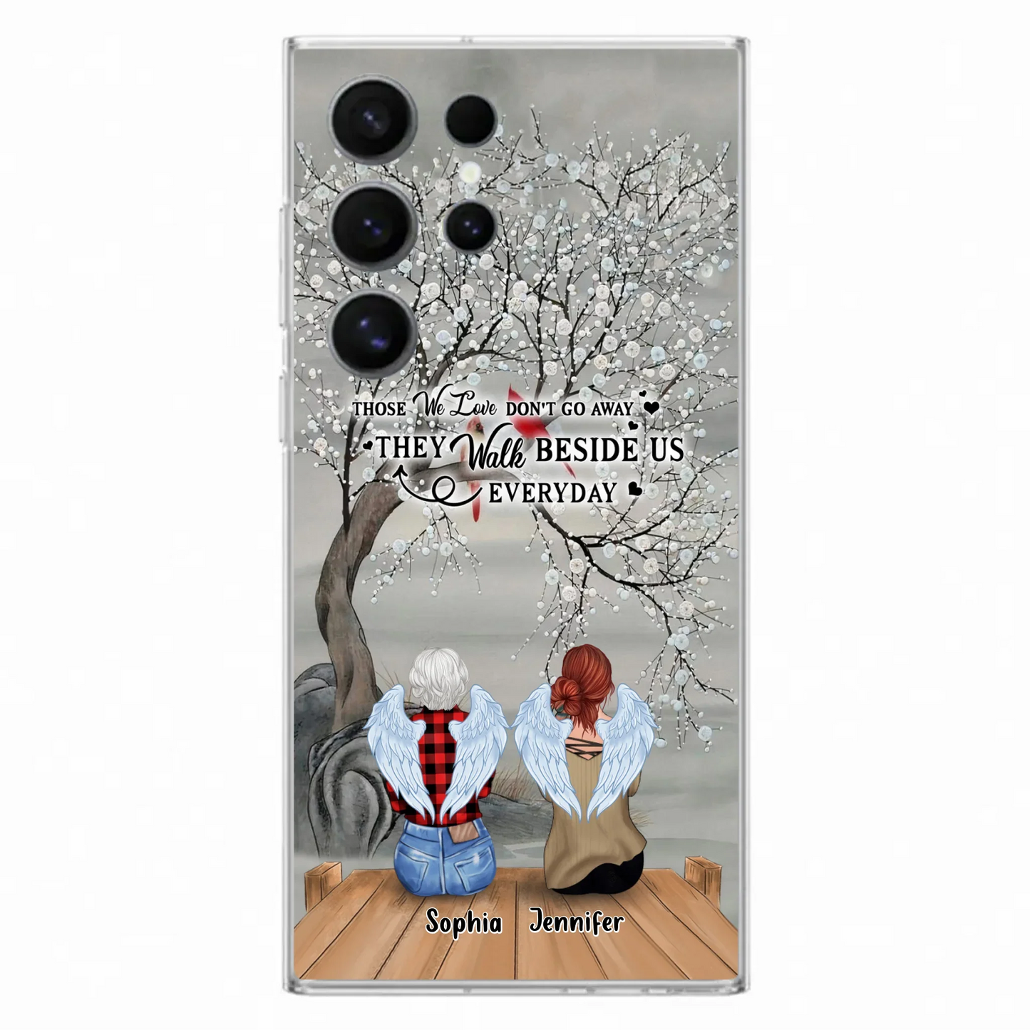 Custom Personalized Memorial Family Member Loss Phone Case - Up to 5 People - Memorial Gift Idea - Those We Love Don't Go Away - Case For iPhone And Samsung