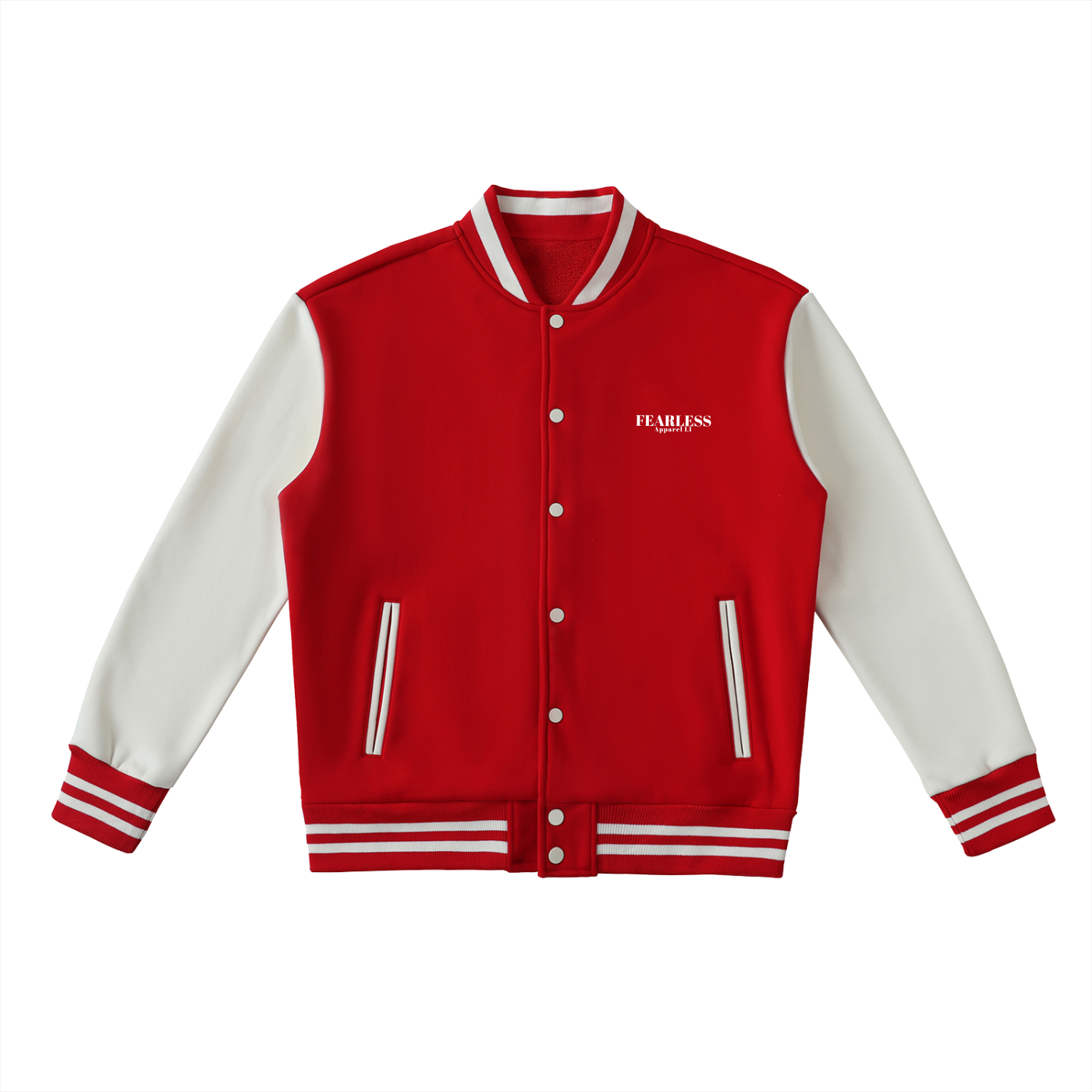 Fearless Apparel Line Two-Tone Fleeced Varsity Jacket Own the Streets. Fear Nothing