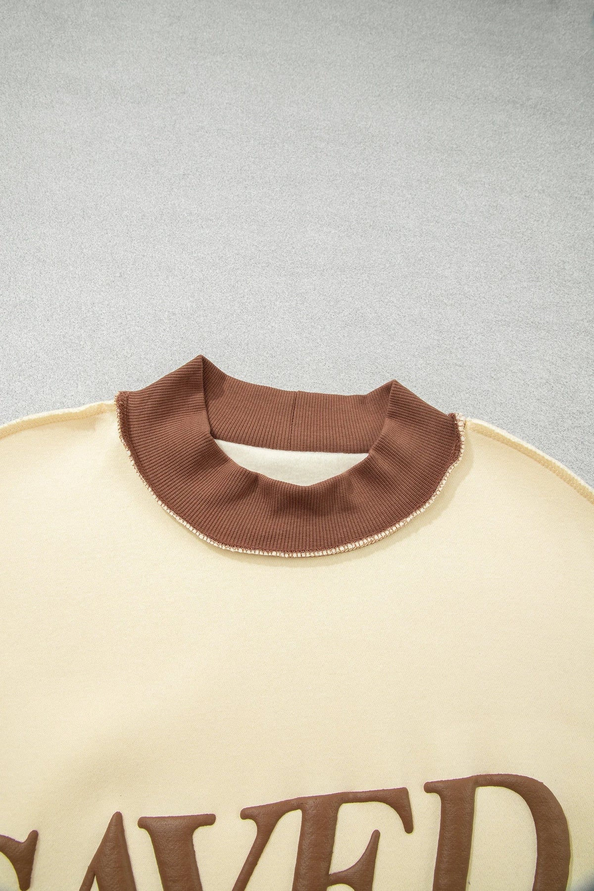 Saved By Grace Colorblock Mock Neck Oversized Sweatshirt