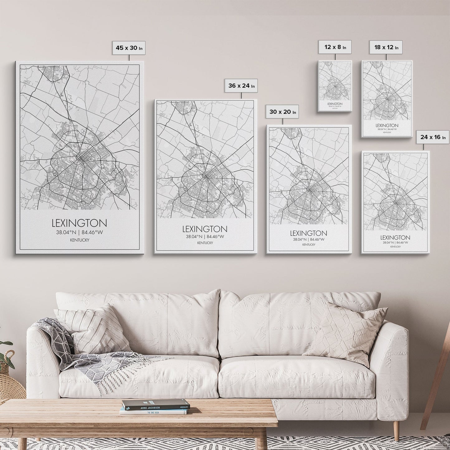 Lexington Street Map, Kentucky Map, City Map Art, Modern Wall Art, Wall Art, Canvas Print, Living Room Art, Travel Print, Pilot Gifts