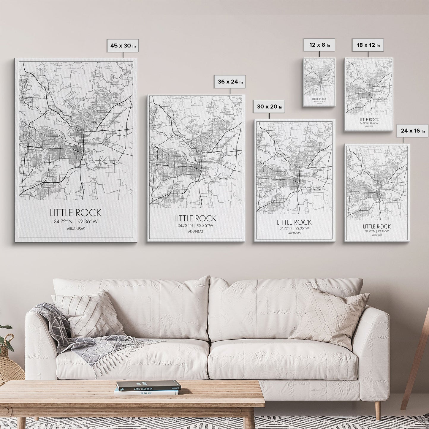 Little Rock Street Map, Arkansas Map, City Map Art, Modern Wall Art, Wall Art, Canvas Print, Travel Lover Gift, Kids Wall Art, Travel Art
