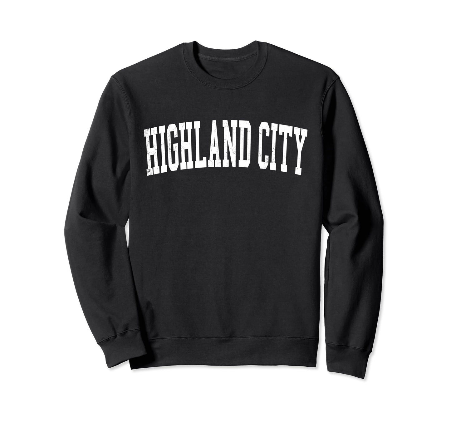 Highland City Fl Distressed White Sweatshirt - Streetwear Style Unisex