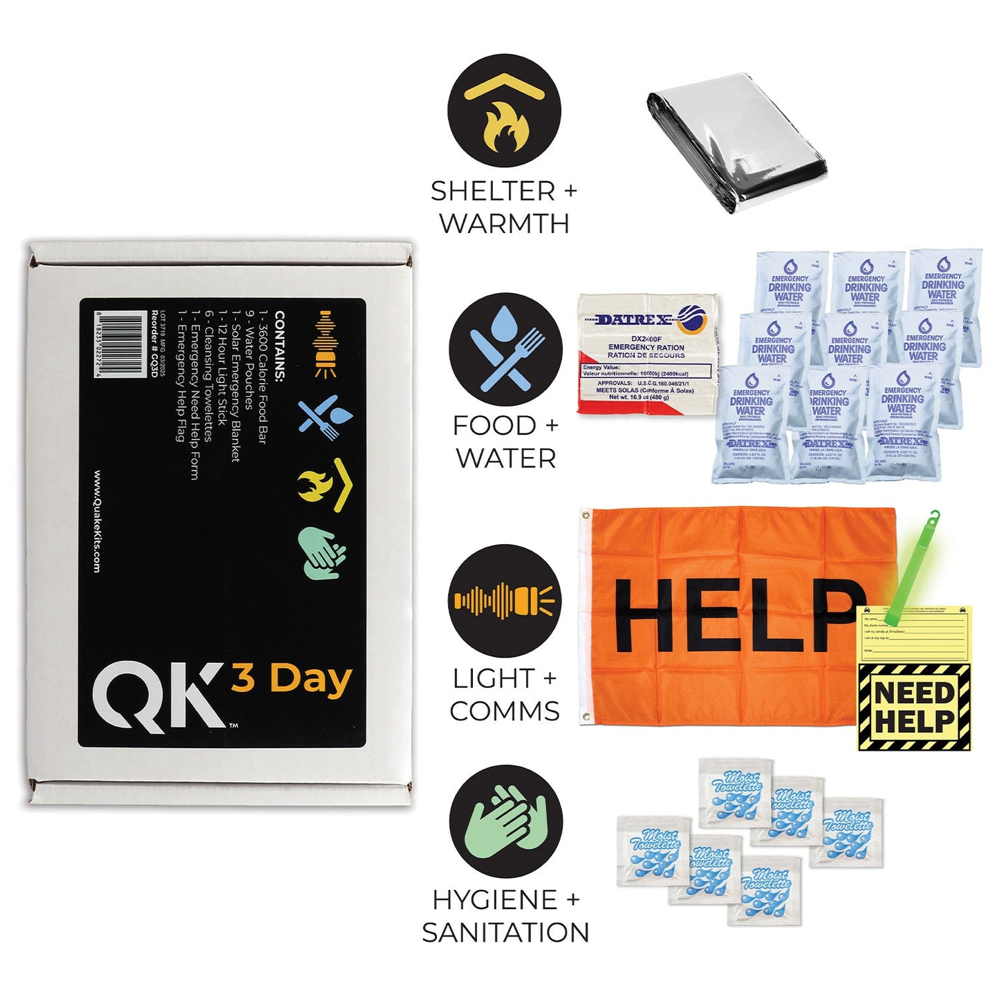 3 Day Quick Grab Kit | Quake Kits 72 Hour Bug Out Bag