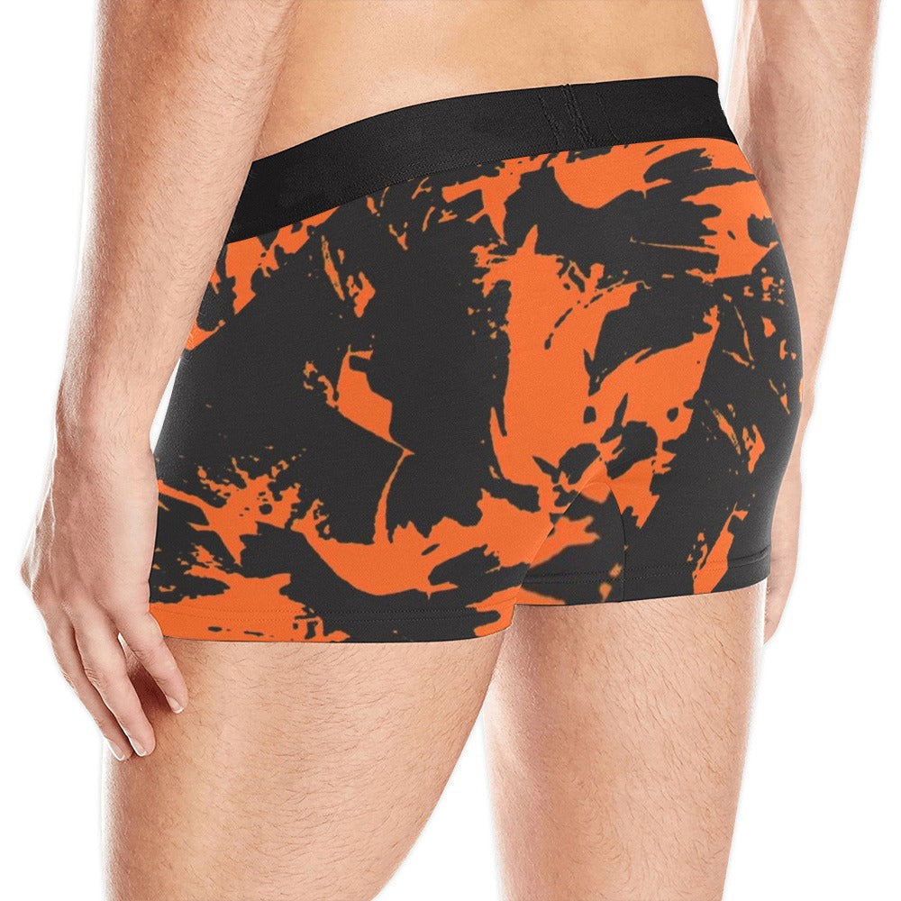 Black and Orange Spooky Paint Splatter Graffiti Boxer Briefs