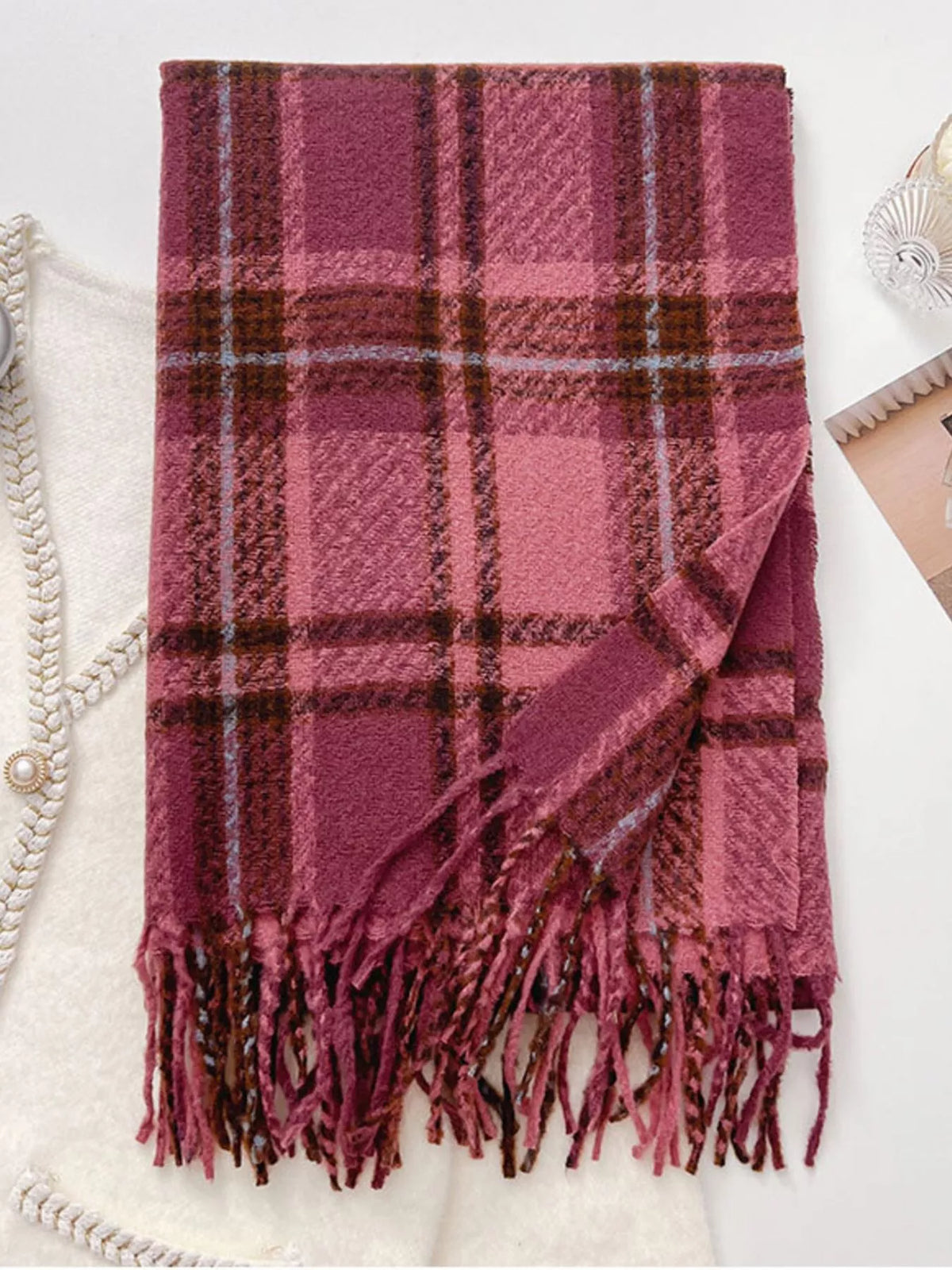 Warm Plaid Winter Scarf