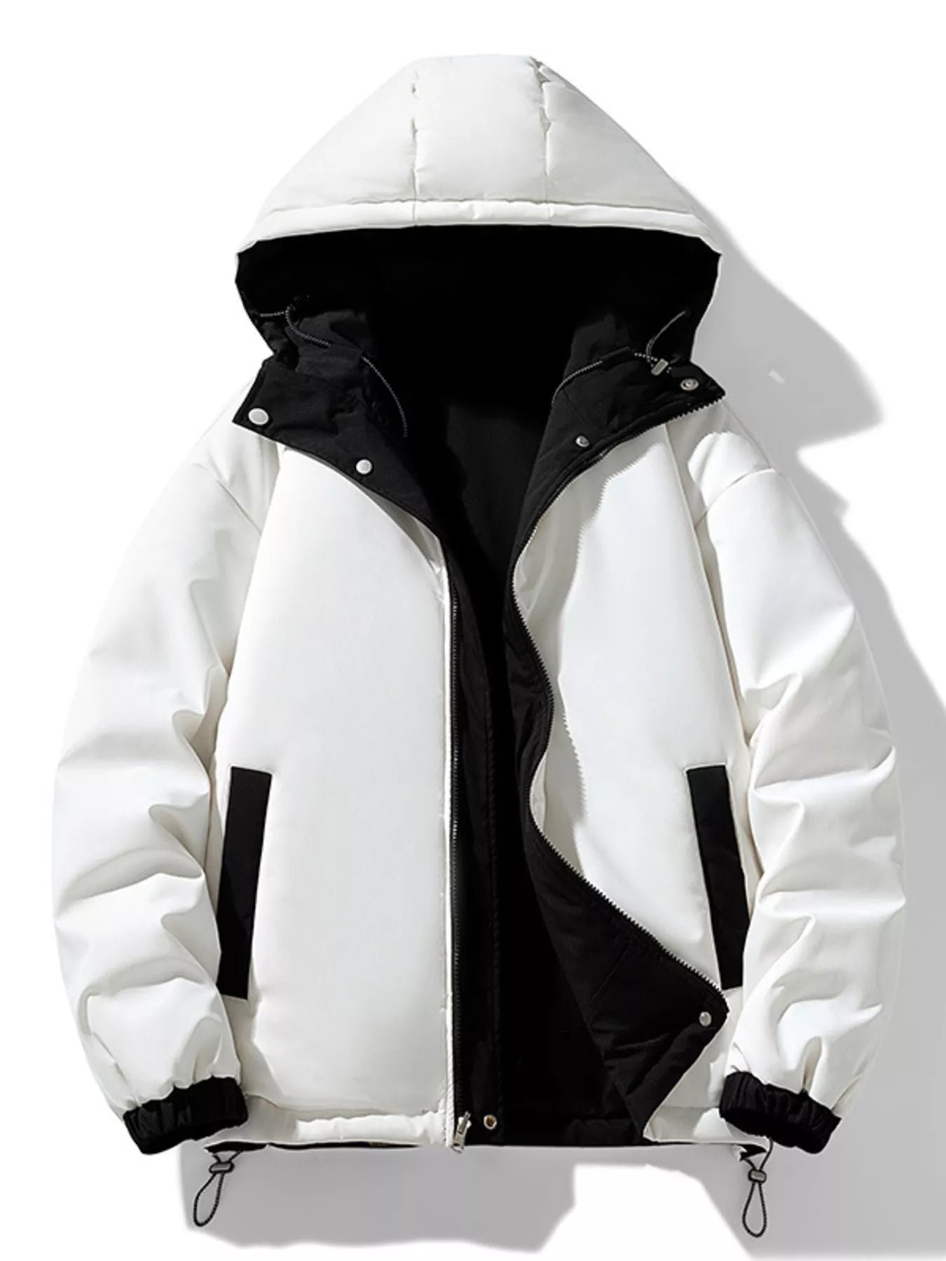 Men's Full Size Reversible Two-Tone Hooded Jacket Plus Size