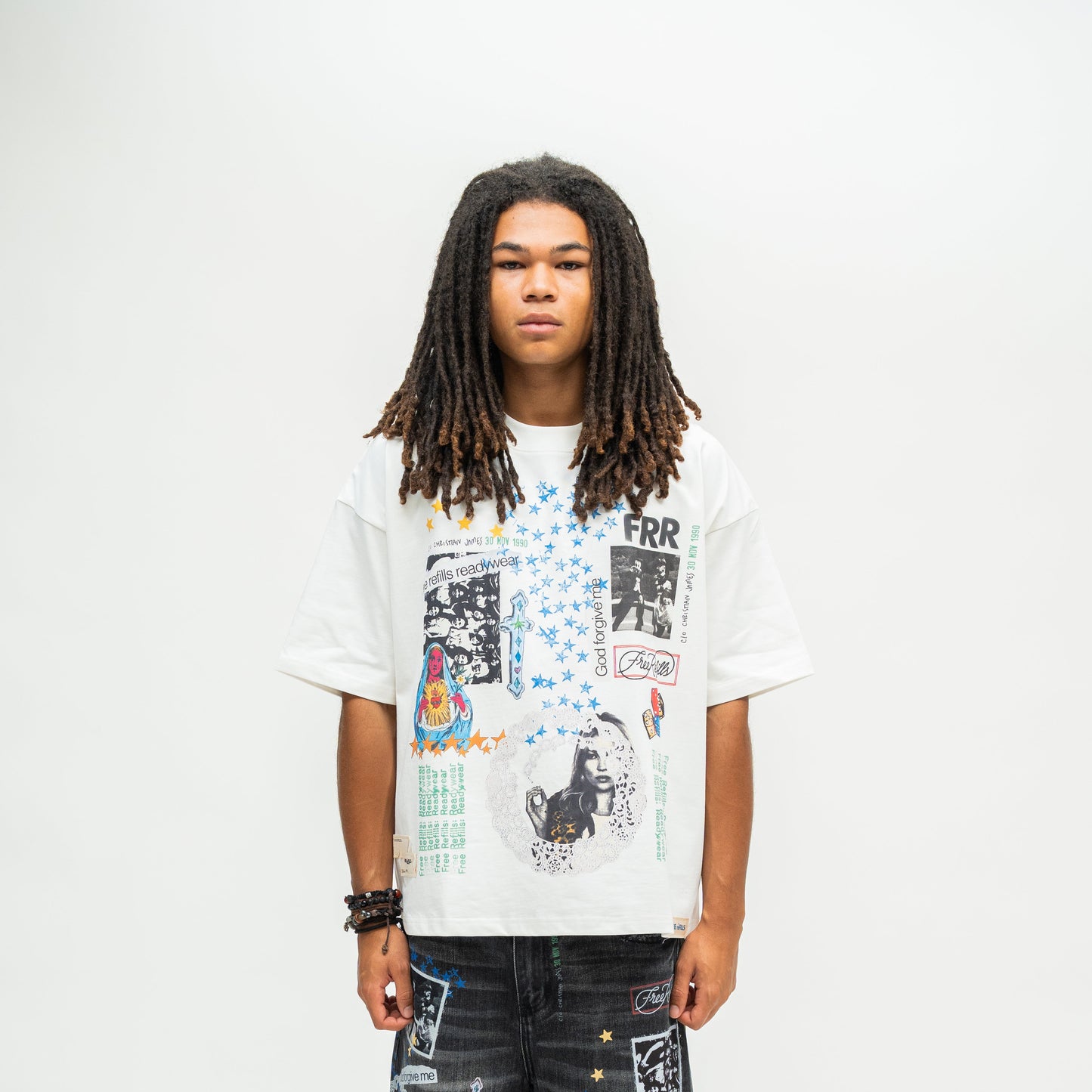 Collage Tee - White