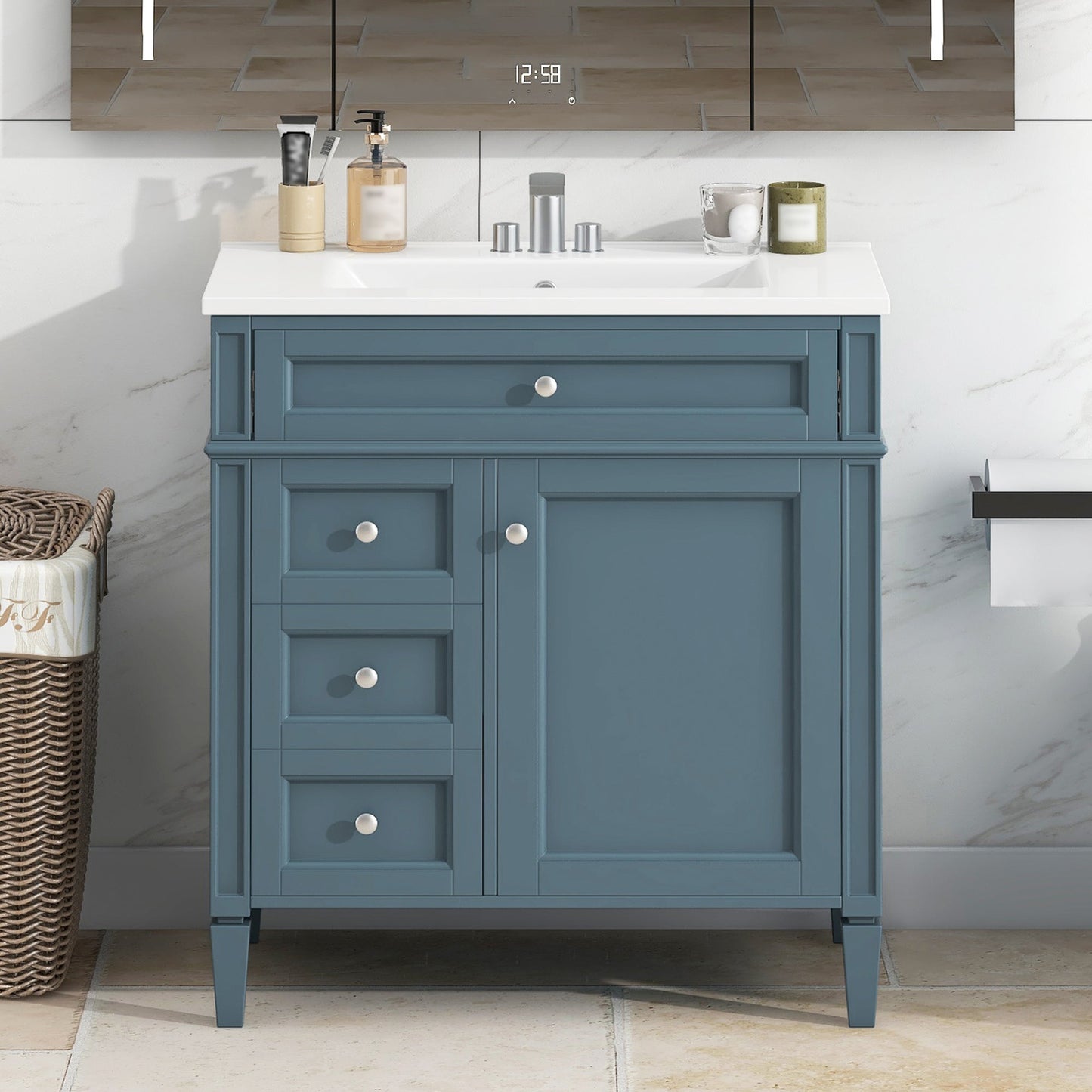 30" Bathroom Vanity with Top Sink