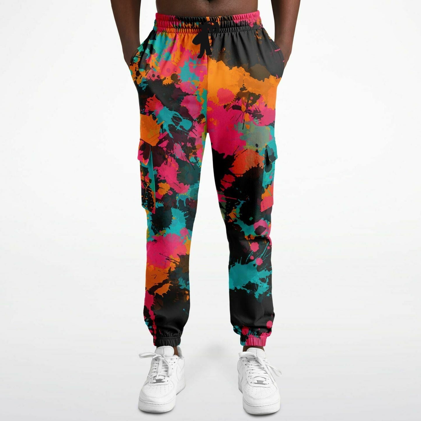 Fiesta Colors Paint Splatter Unisex Cargo Joggers (Fleece Lined)