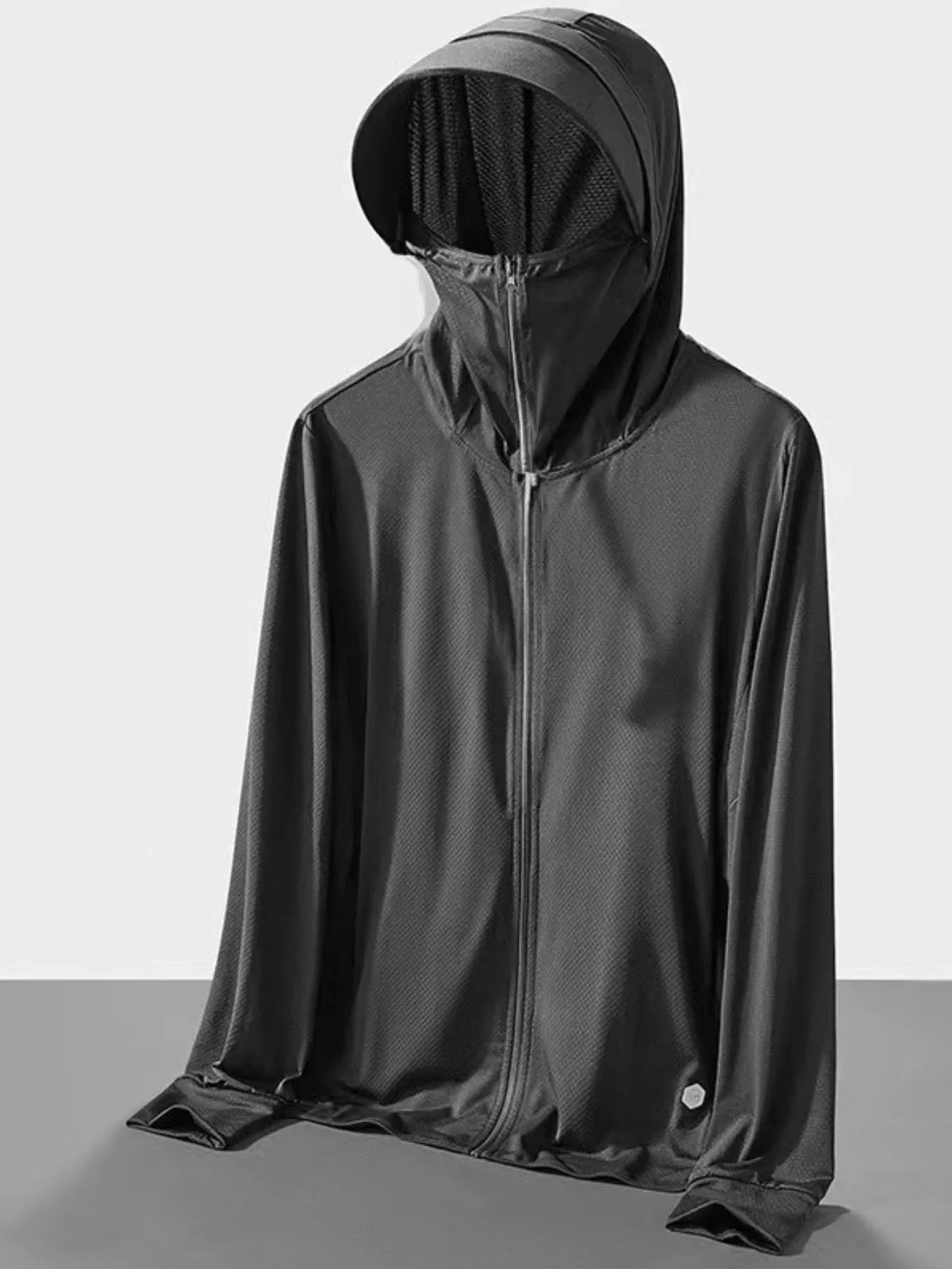 Men's Plus Size Hooded Performance Jacket with Face Shield
