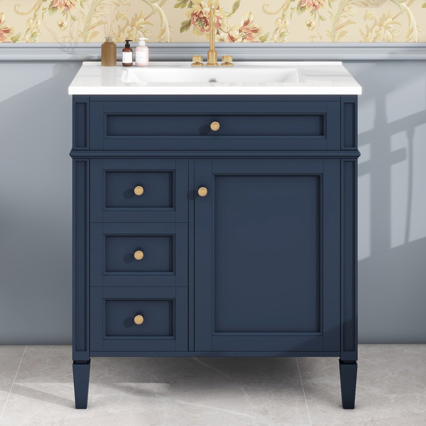 30" Bathroom Vanity with Top Sink