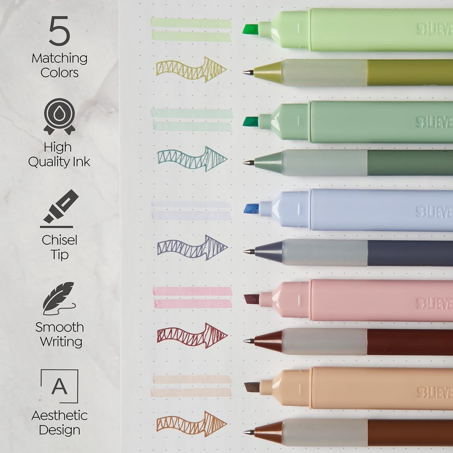 Highlighters and Pens - Earthy Edition