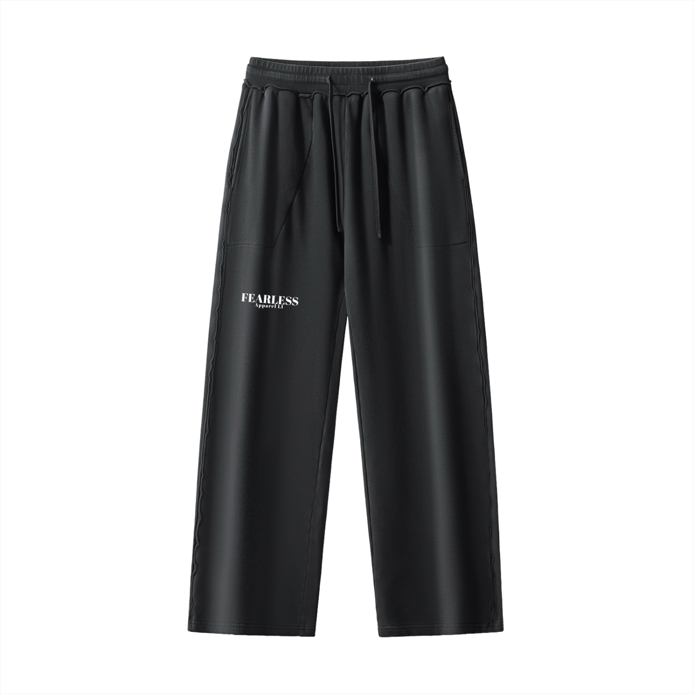 Fearless Apparel Raw-Seam Enzyme Washed Sweatpants – 100% Cotton Heavyweight Streetwear