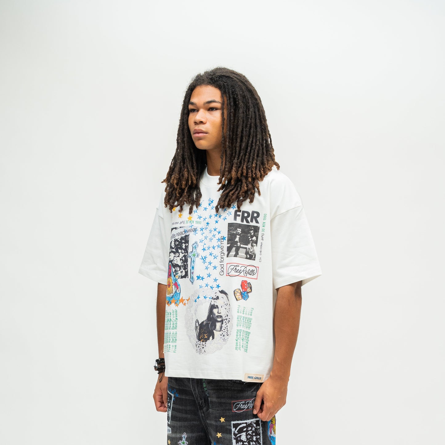 Collage Tee - White