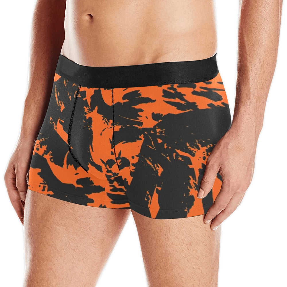 Black and Orange Spooky Paint Splatter Graffiti Boxer Briefs