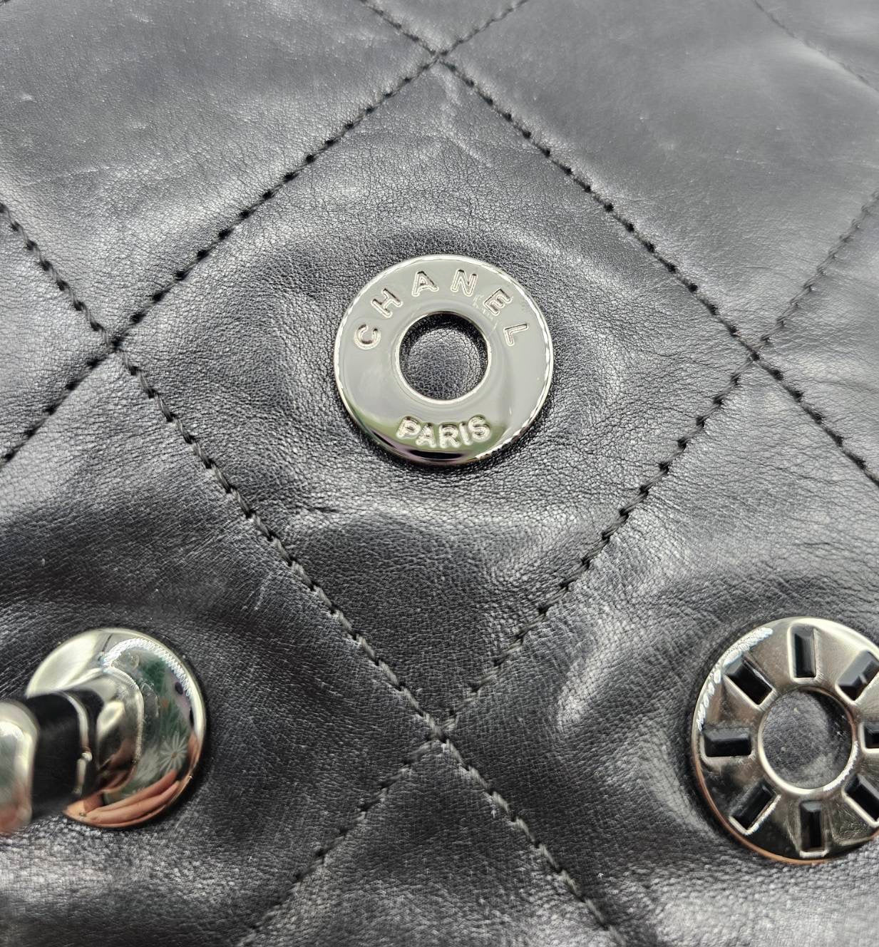Chanel Star Attitude Flap Bag Grommet Embellished Quilted Leather Large