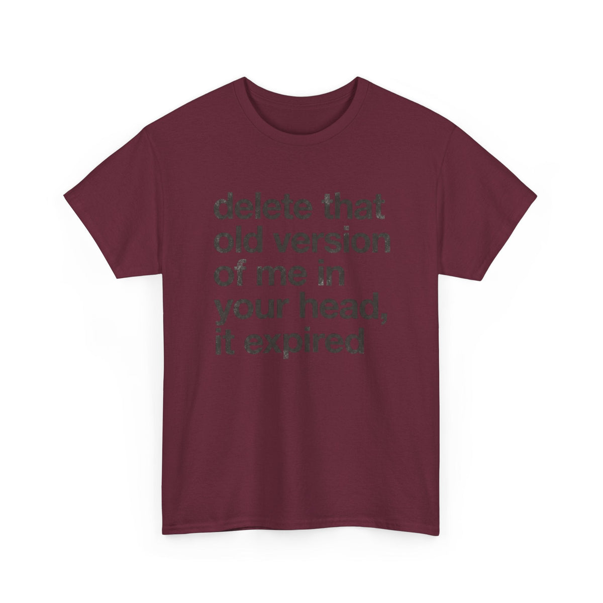 Statement Tee — “delete that old version of me in your head, it expired” Minimalist Typography T-Shirt