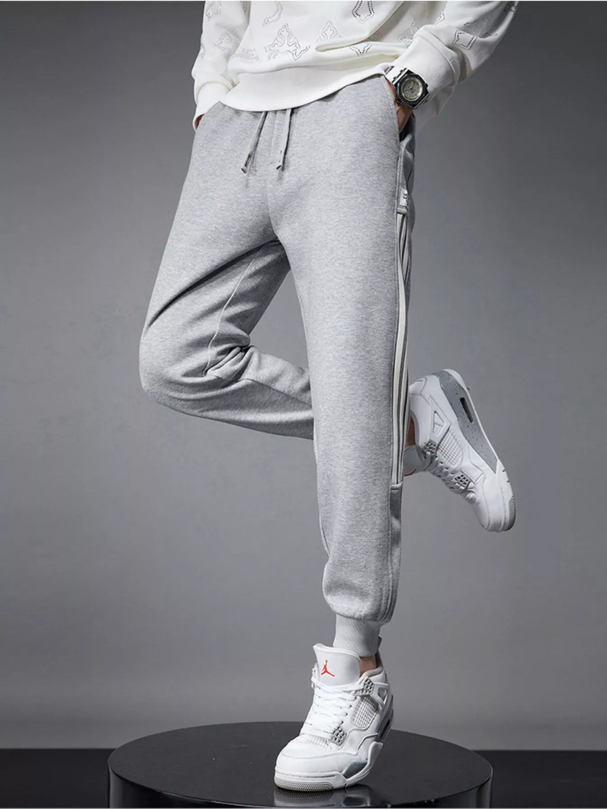 Men's Side Striped Drawstring Joggers