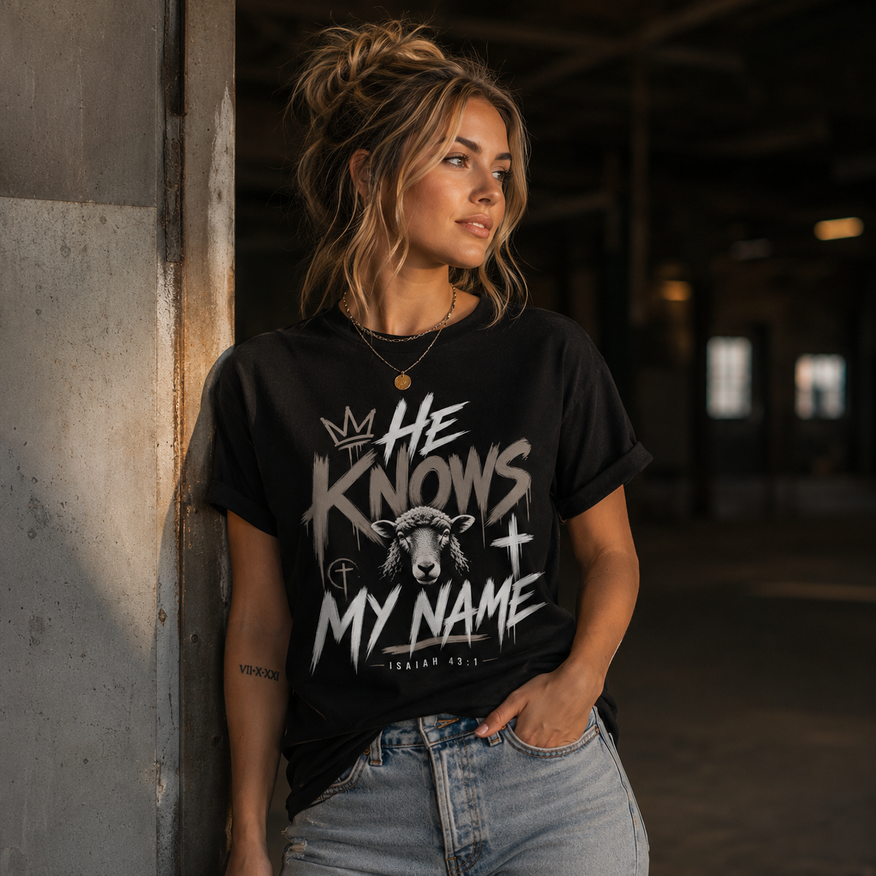 He Knows My Name Tee — Isaiah 43:1 | SEEN Movement Faith Apparel