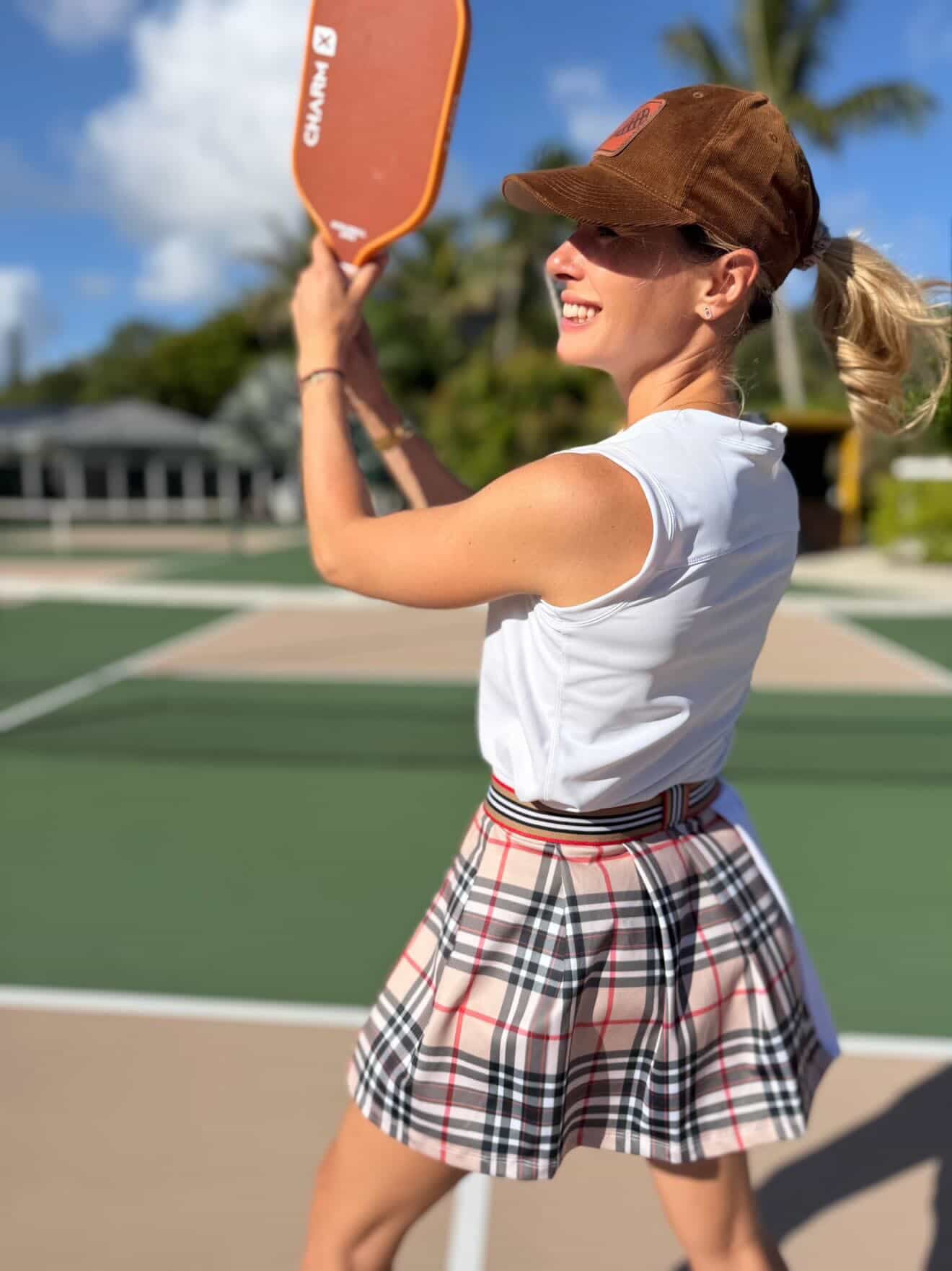AGGIE BROWN PLAID SKIRT