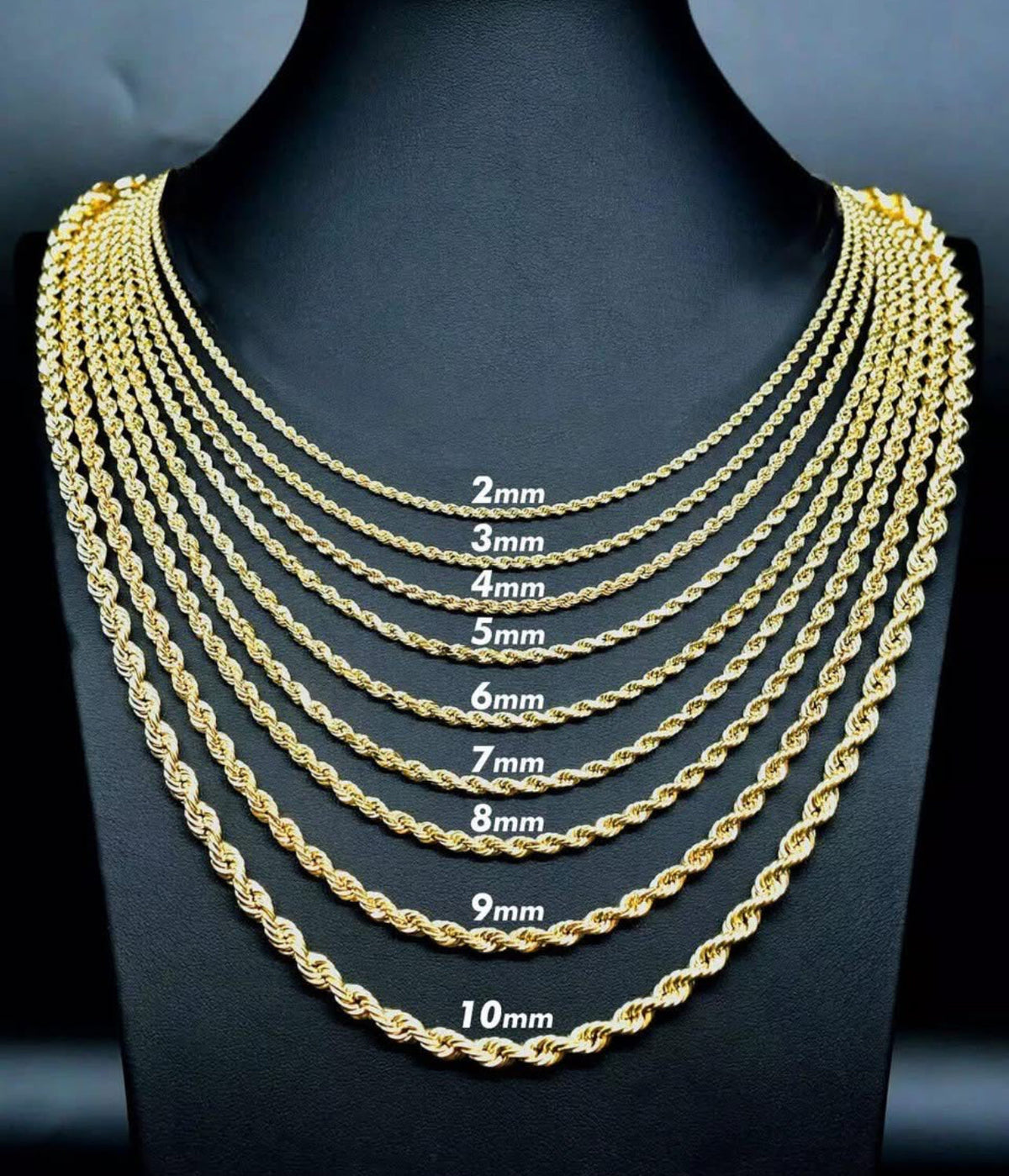 10k gold Hollow & Solid Rope Chains