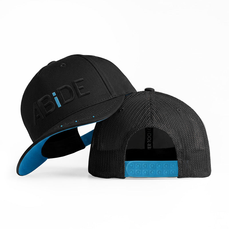 ABiDE (Sit - Dwell - Remain) - Black on Black - Trucker Hat
